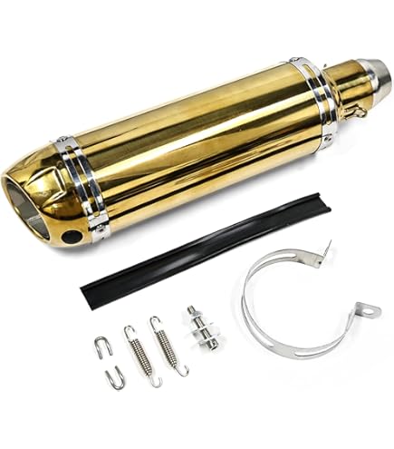 Amazon | 汎用ゴールドスリップオンマフラー 38mm / 50.8mm